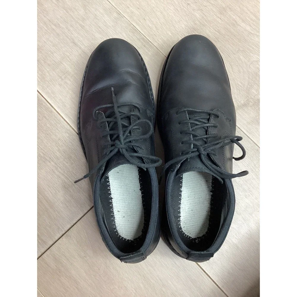 Timberland Squall Canyon Plain Toe Waterproof Oxford Black Leather Men 9 Shoes